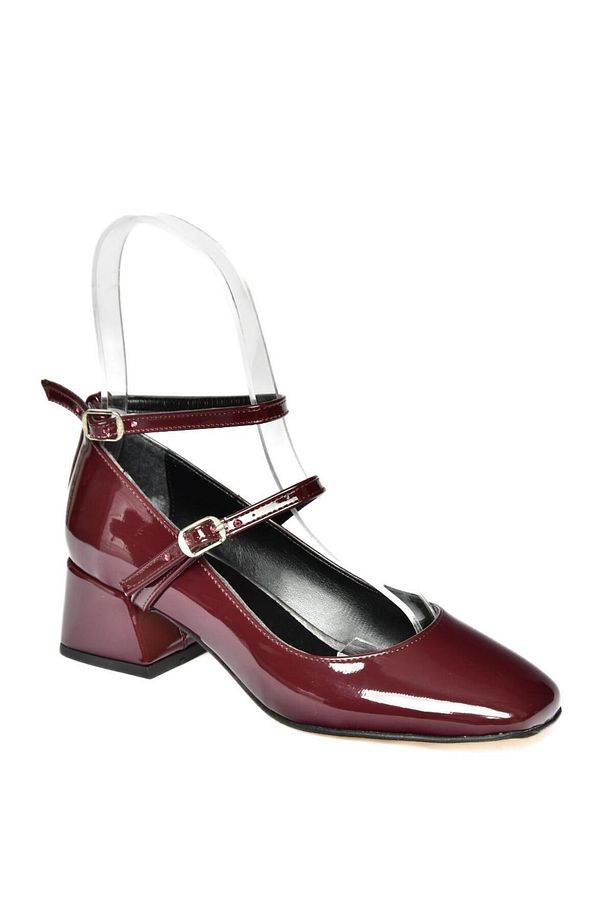 R654037208 Bordo Rugan Kalın Topuklu Kadın Ayakkabı - 8