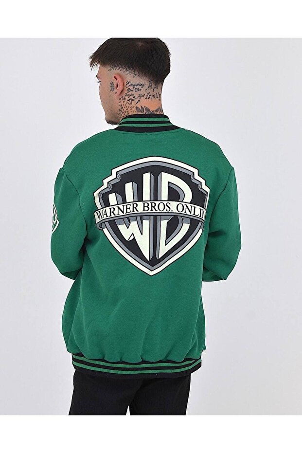 Baskılı Oversize Kolej Ceket - 2