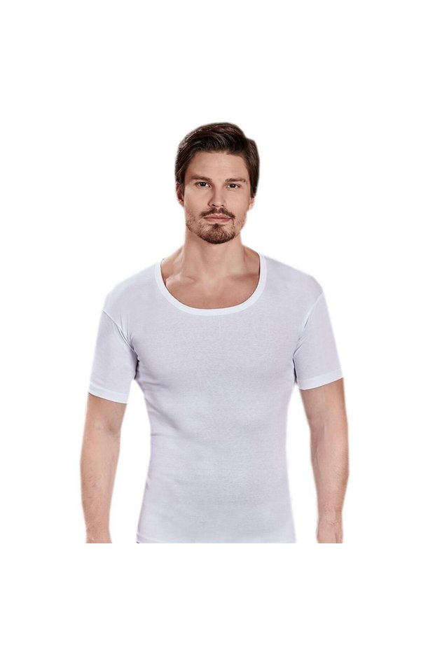 Pack of 6 Men's Short Sleeve Crew Neck Undershirt 1002 White