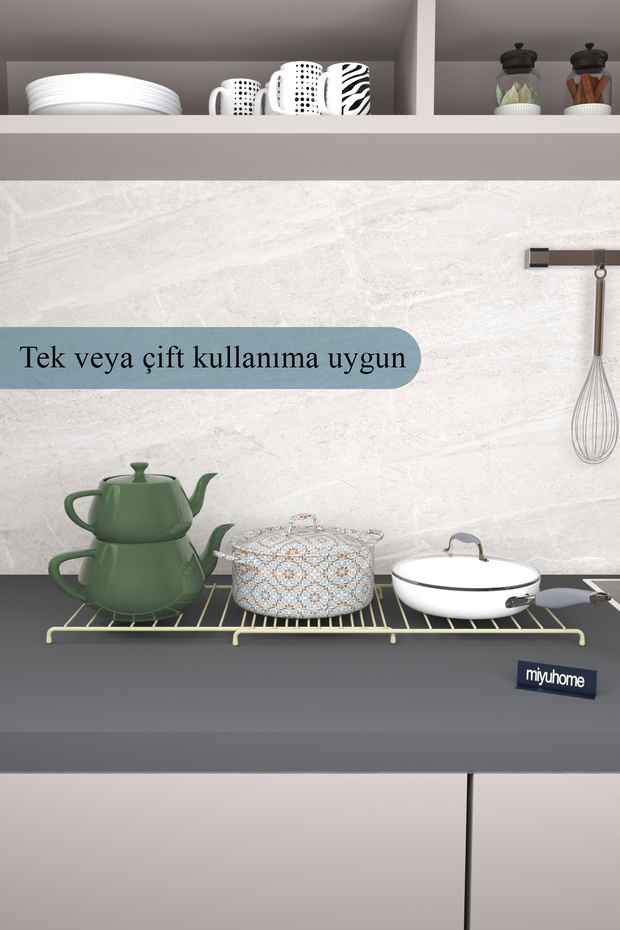 Expandable Metal Trivet Adjustable 2-Piece Large Size Trivet Countertop Dining Table Trivet - 4