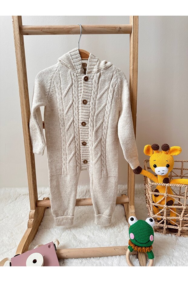 Bej Triko Örme Tulum %100 Pamuk Unisex - 4