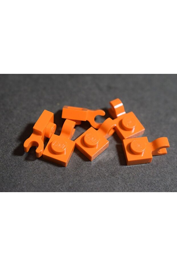 Moc Accessory Plate Modified 1 X 1 Orange Horizontal with Clip Flat Brick 8 Pcs to Send