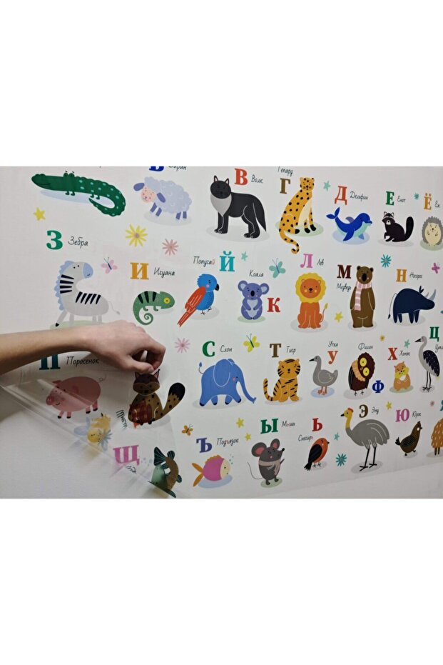 Rusça Alfabe Statik Kağıt Tahta 100x65cm - 4