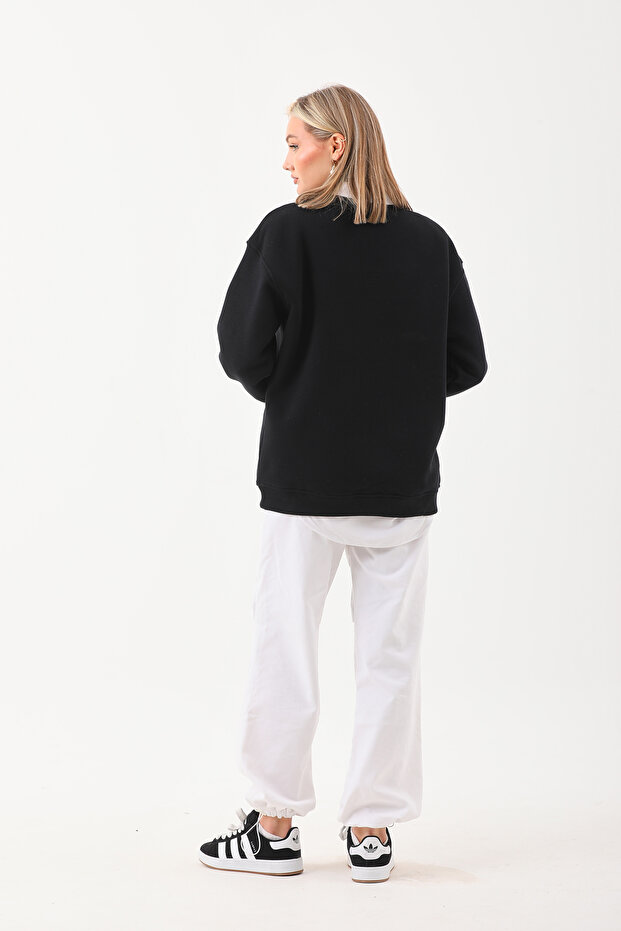 Ice Bisiklet Yaka Oversize Sweatshirt - 8