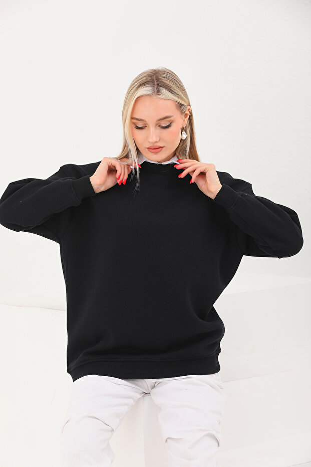 Ice Bisiklet Yaka Oversize Sweatshirt - 6