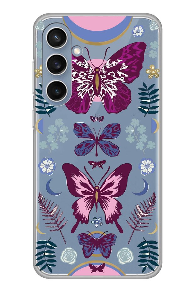 Butterfly Pattern Transparent Phone Case Compatible with Samsung Galaxy S23 Fe