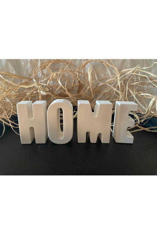 DEKORATİF HOME YAZISI,TAŞ TOZU,HAM OBJE BİBLO - 3