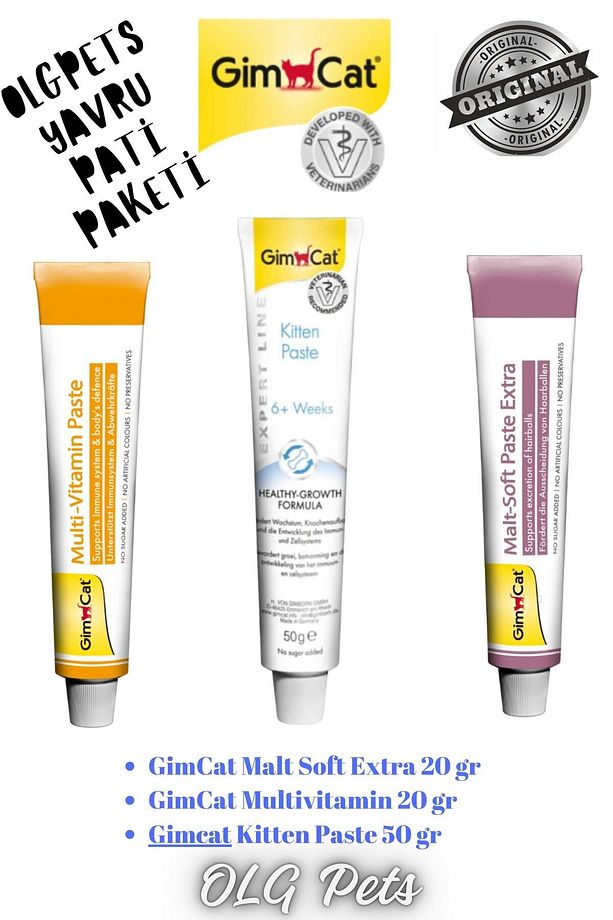 OLGpets, Gimcat Yavru Kedi Paketi ( Gimcat Kitten Paste, Gimcat Malt Soft Ekstra, Gimcat Vitamin ) - 1