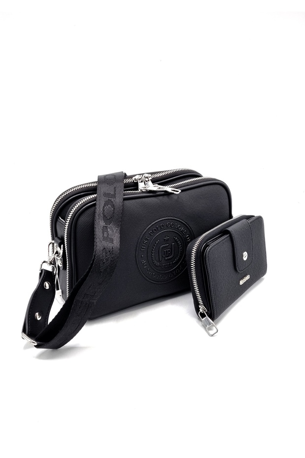 justpolo Women's 5 Compartment Bag Wallet Combo