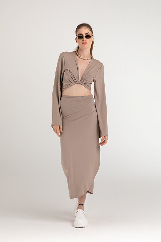 Ultra Soft Wrap Skirt Mink