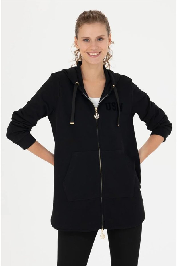 BASE. Polo Assn. Women's BLACK SWEAT SHIRT CUT Regular G082SZ082.000.1701202.VR046 TEKSPOR