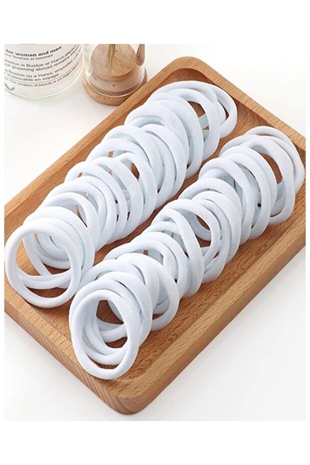White Set of 50 Rubber Buckles