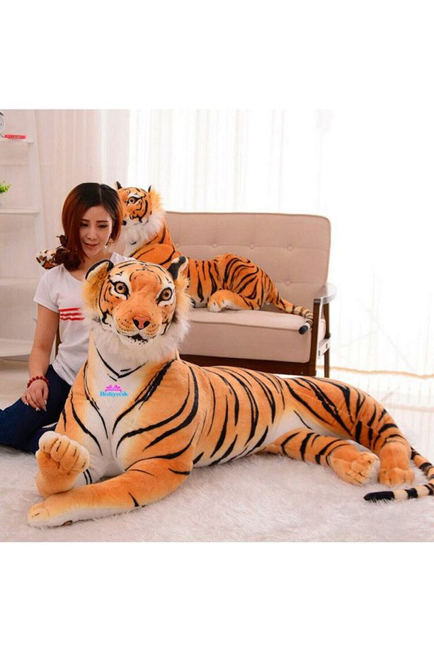 200 cm Dev Boy Gerçek Görünümlü Peluş Kaplan - 6
