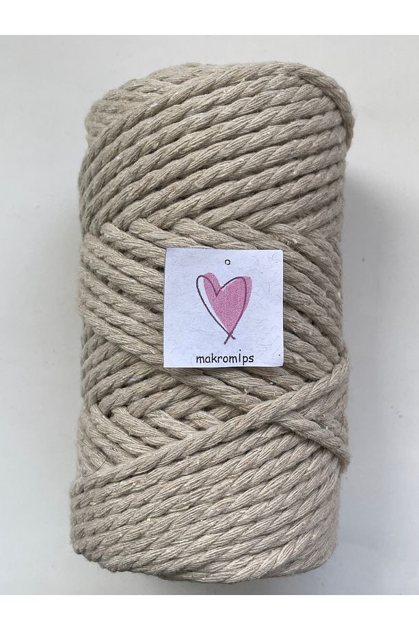 MAKROME 3 BURGULU İP 250 gr(+-10) 3-3.5 mm DEKORASYON HOBİ BOHEM PAKET ÖRGÜ İPİ - 1