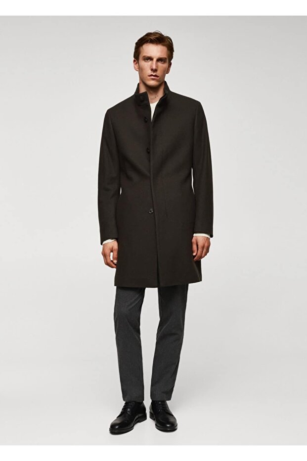 Dik yaka yün palto - 2