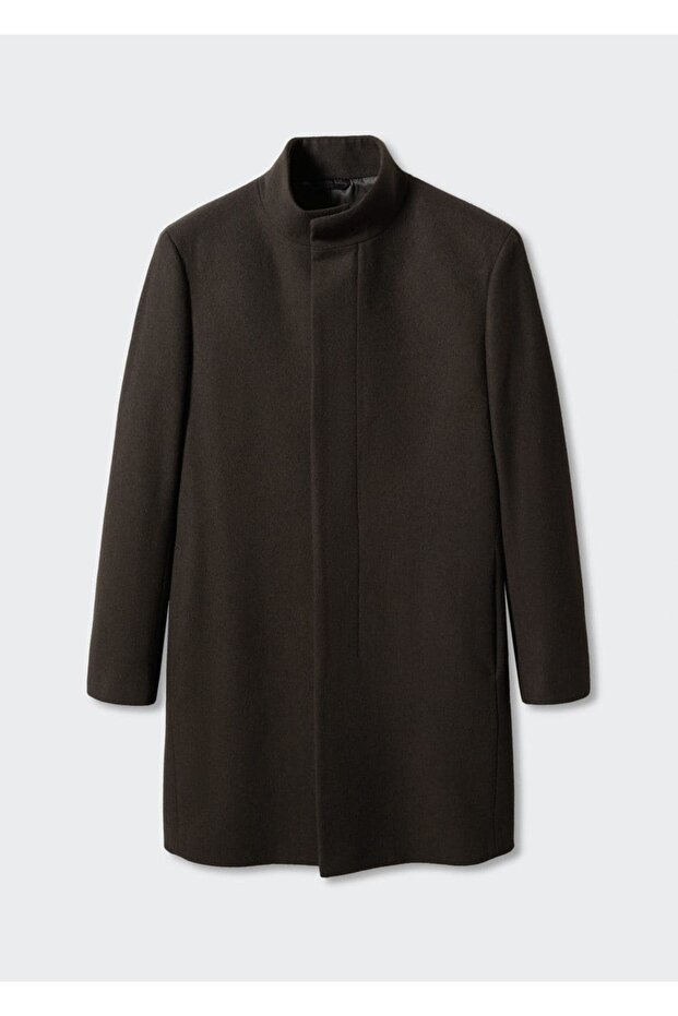 Dik yaka yün palto - 3