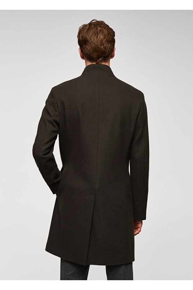 Dik yaka yün palto - 4