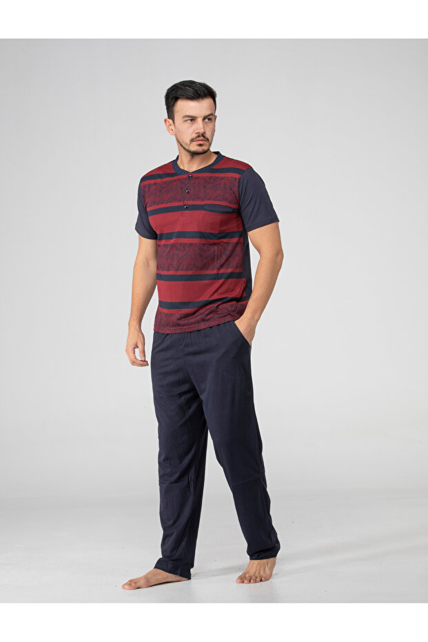 100% Cotton Short Sleeve Men's Pajama Set