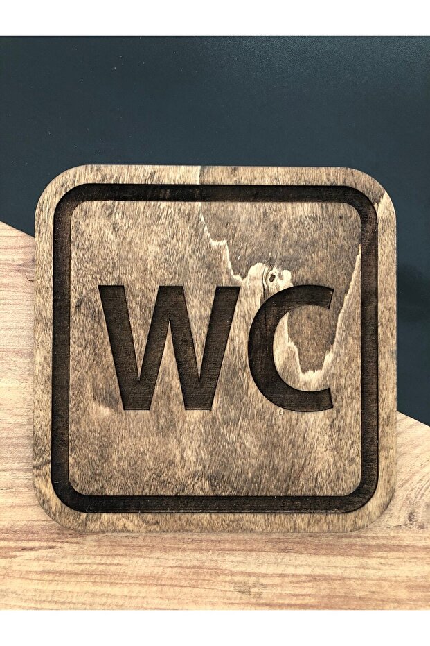 Wc Kapı Tabelası Tuvalet Ahşap Oyma, Kabartma Duvar Dekoru - 1