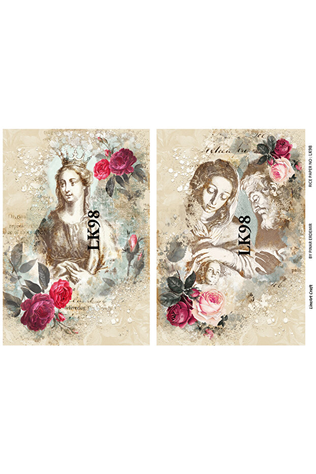 ورق ديكوباج نحاسي مقاس 29 × 42 سم - رقم: LK98 - 1