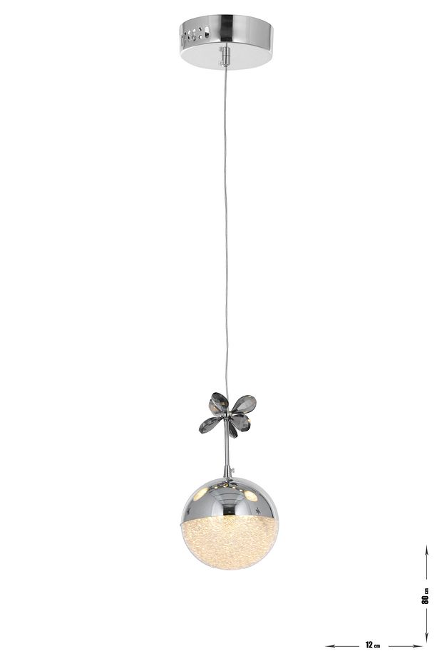 Forde Tekli Ledli Modern Lüks Sarkıt Avize (3 RENK LED; SARI - BEYAZ - GÜN İŞIĞI) - Krom - 3