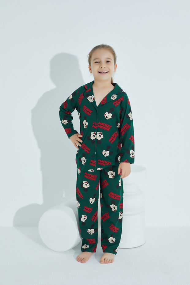 PAMUKLU DÜĞMELİ PİJAMA TAKIM - 2