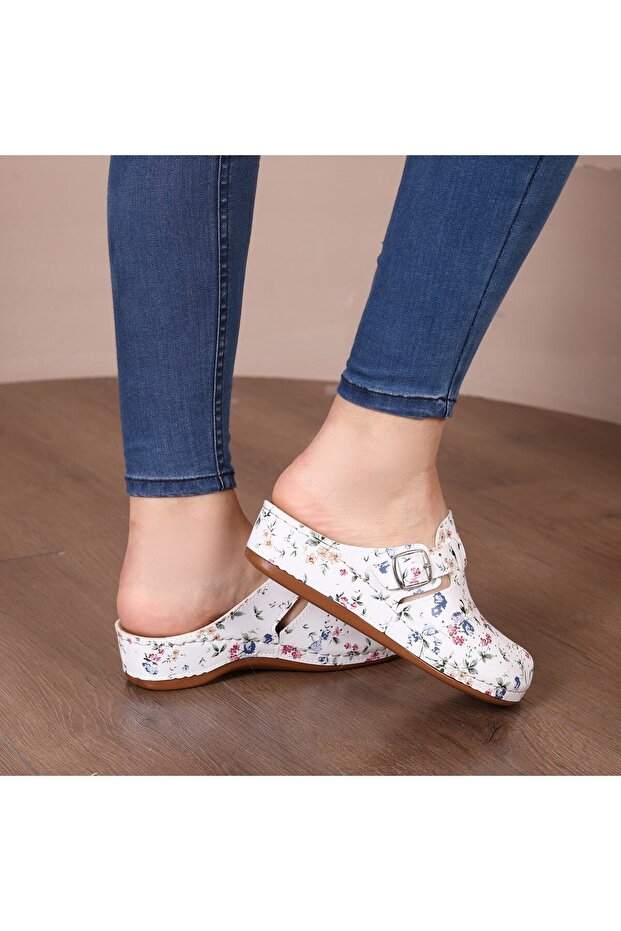 Flower Patterned Home Hospital Doctor Nurse Sabo Slippers