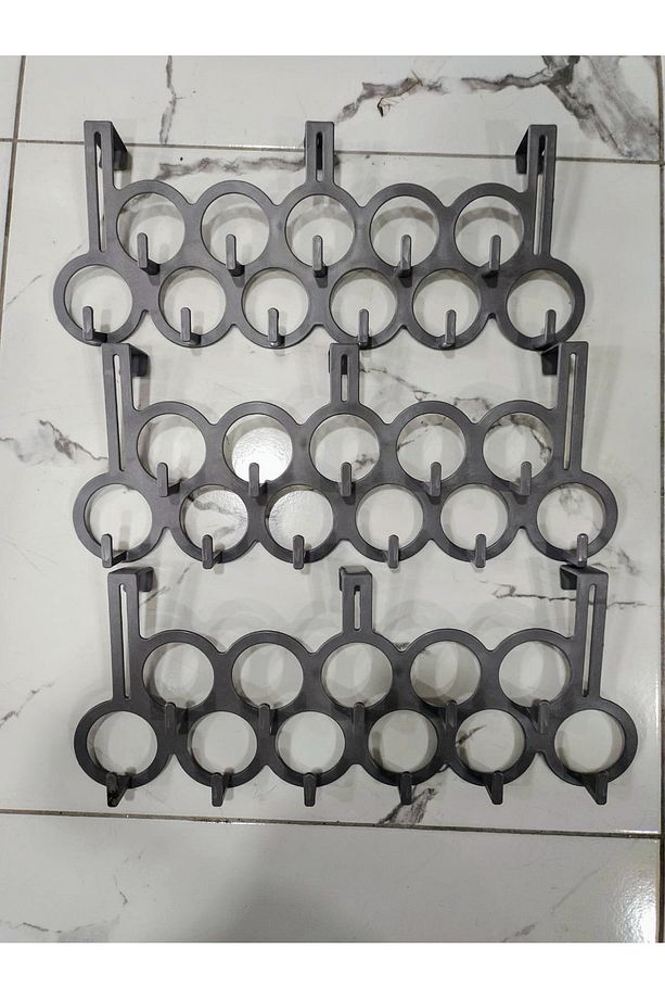 Kapı Arkası Kıyafet Takı Anahtar Askısı 3 Adet Gri, Plastik - 1