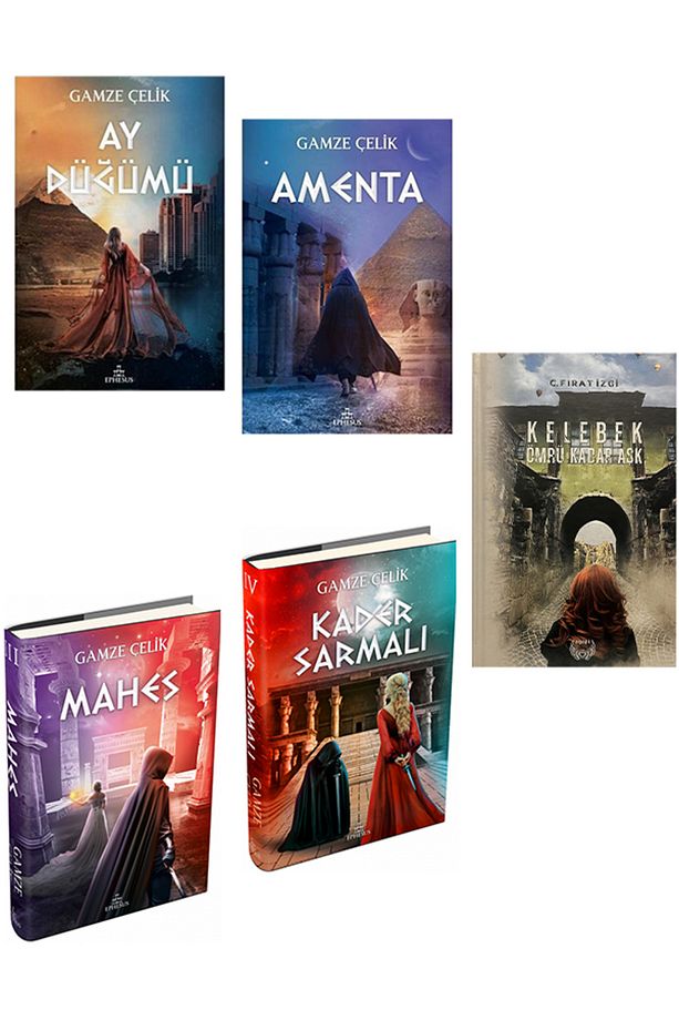 CİLTLİ AY DÜĞÜMÜ, AMENTA, MAHES, KADER SARMALI VE KELEBEK ÖMRÜ KADAR AŞK KİTAP SETİ (5 KİTAP) - 1
