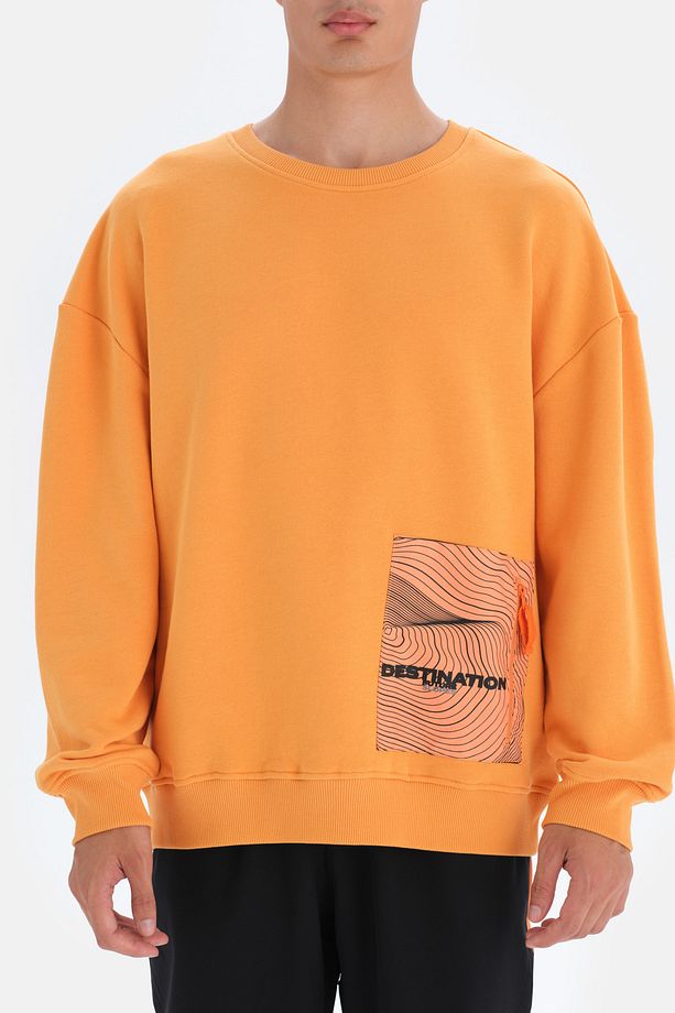 Turuncu Erkek Cep Detaylı Sweatshırt - 5