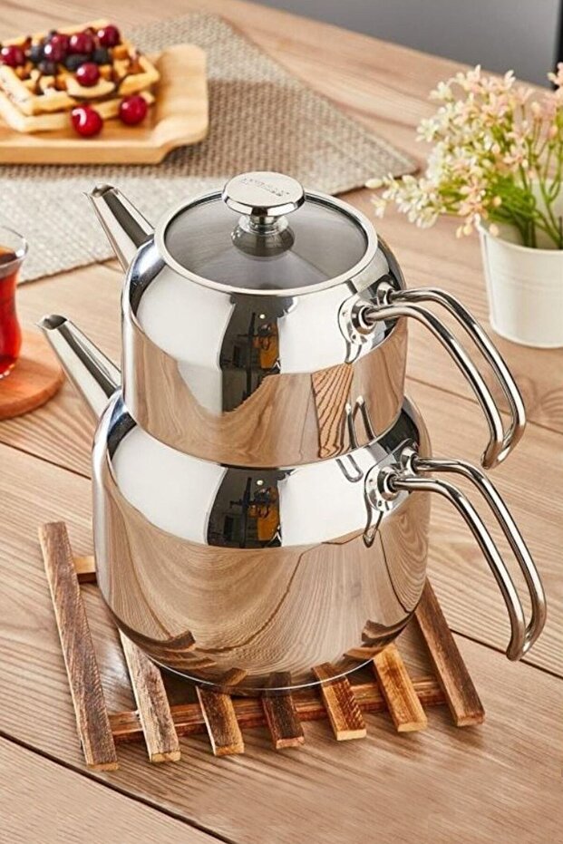 Coo-0229 Cool Orta Boy Çelik Çelik Çaydanlık - 1