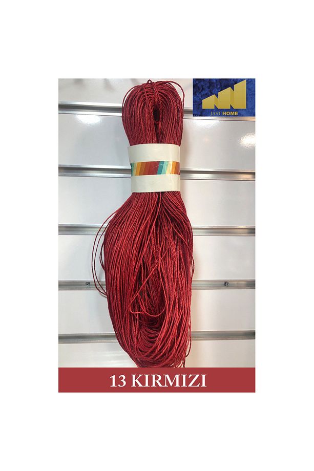 Kağıt Ip 500gr , El Örgü Ipi , Yümüşak , Yeni ,( Renk No:13 Kırmızı) - 1