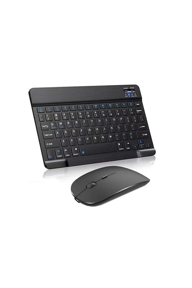 Bluetooth Klavye Android Ios Windows Için Uyumlu Tablet Telefon Şarjlı Klavye Mouse Set - 1