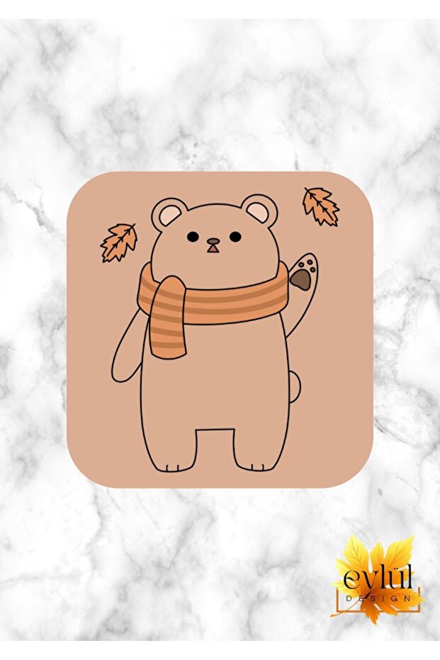 Cute Teddy Bear Printed Special Design Printed MDF A Quality Square Coaster