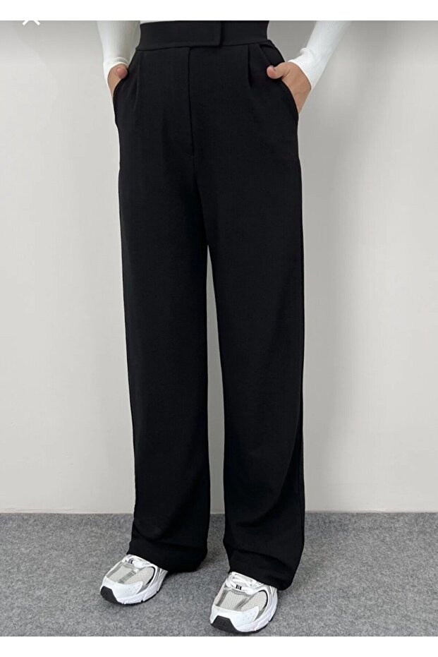WOMEN'S BELT SLIPPED PALAZOO PANTALON