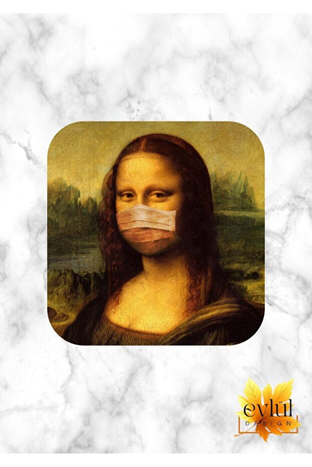 Masked Mona Lisa Printed Artistic Special Design Printed MDF A Quality Square Coasters