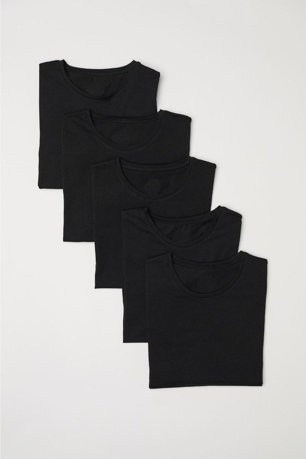 Men's Slim Fit Basic T-Shirt 5-Pack
