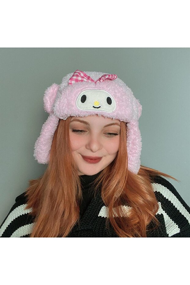 Plush Hat Pink Kuromi Kawaii Sanrio Anime