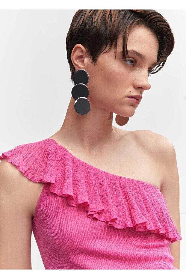 Asymmetric Ruffle Blouse - 6