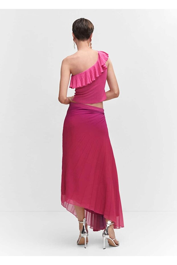 Asymmetric Ruffle Blouse - 4