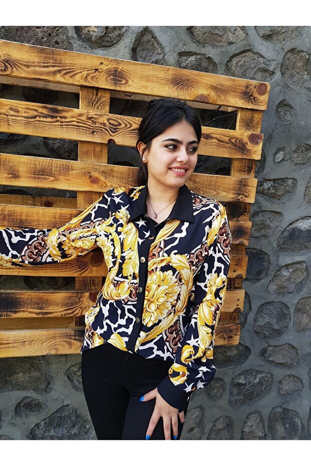 Black Patterned Design Shirt - 2