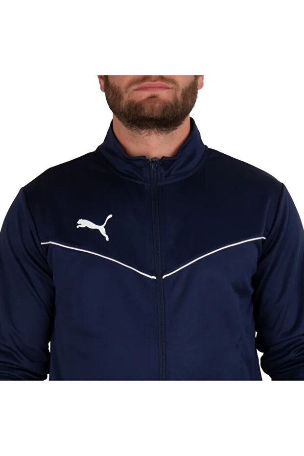 Teamrise Training Poly Men's Casual and Zippered Sports Jacket Navy Blue