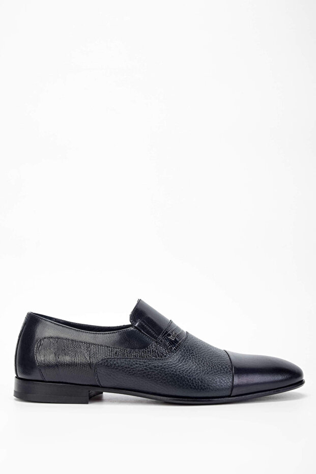 Men's Genuine Leather Navy Blue Loafer Shoes