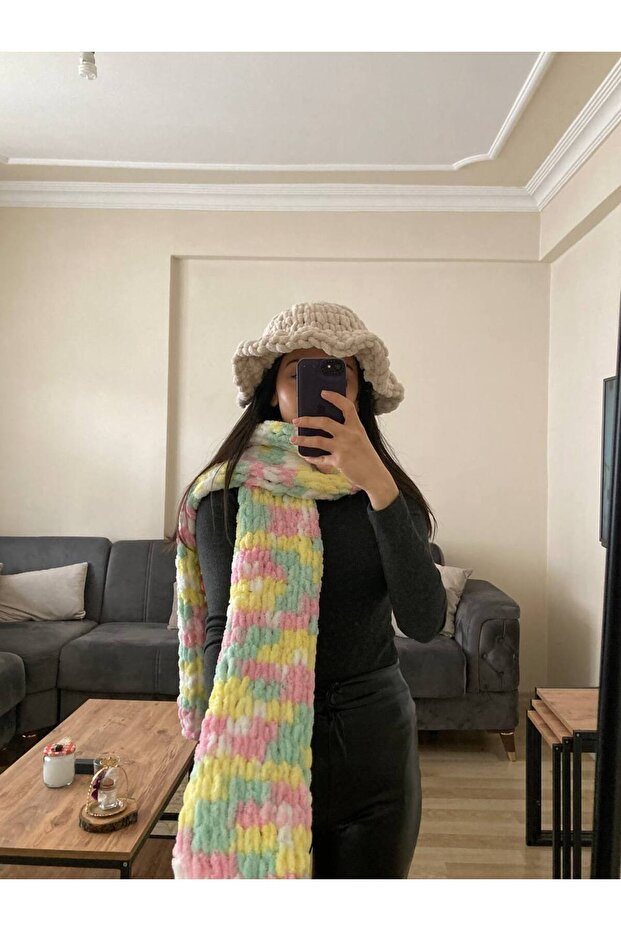 El Örgüsü Atkı Puffy Moda Biçer - 1