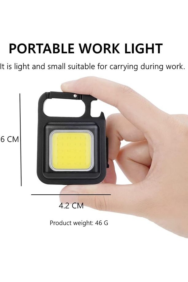Şarj Edilebilir Mini Led Anahtarlık El Feneri, Multi-Fonksiyonel Küçük Çalışma Lambası, Mıknatıslı - 8