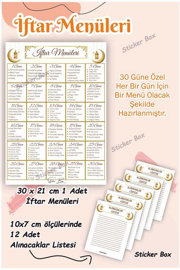 Ramazan Ayına Özel 30 Gün İftar Menüsü Ve Alınacaklar Listesi Çizelgesi - 1