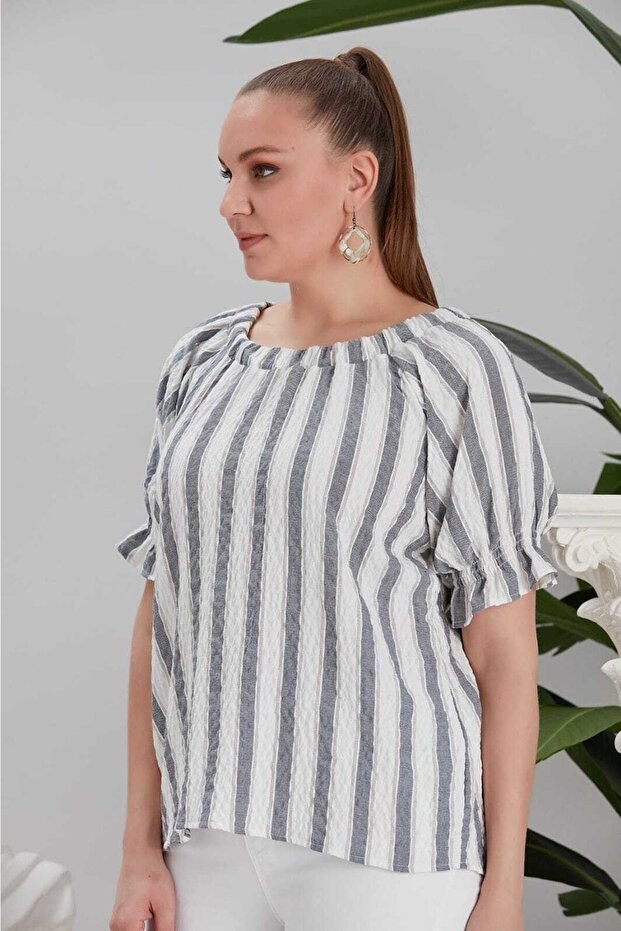 Çizgili Bluz - 1