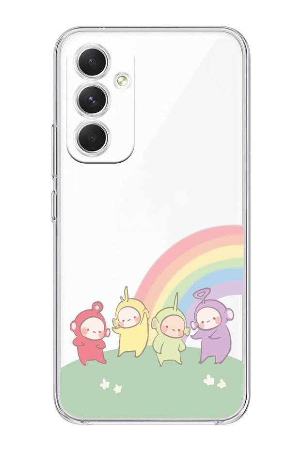 Samsung Galaxy A15 Compatible Teletubbies Patterned Transparent Phone Case