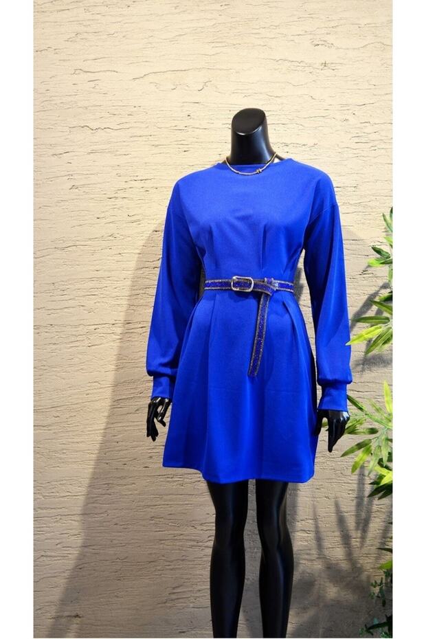 Pilise Detay Krep Elbise - 2