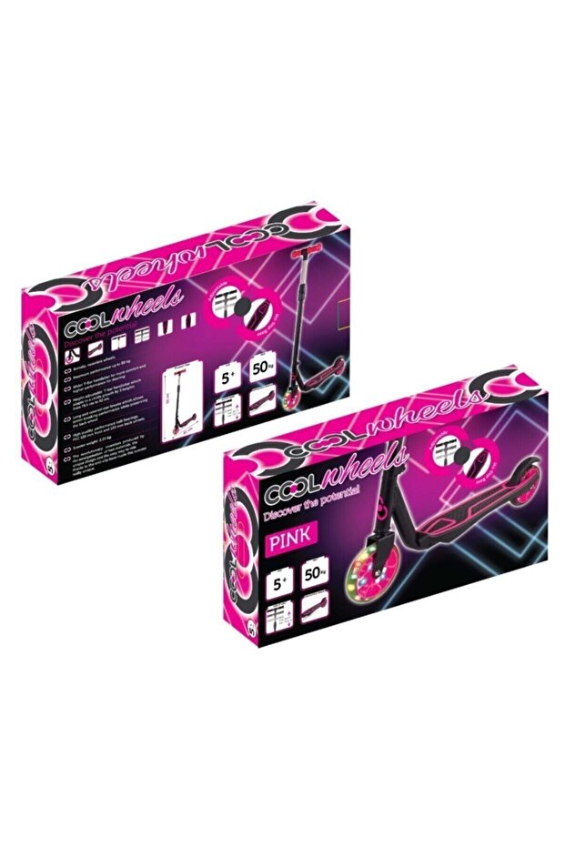 5+ Işıklı 2 Teker Pembe Scooter - 2